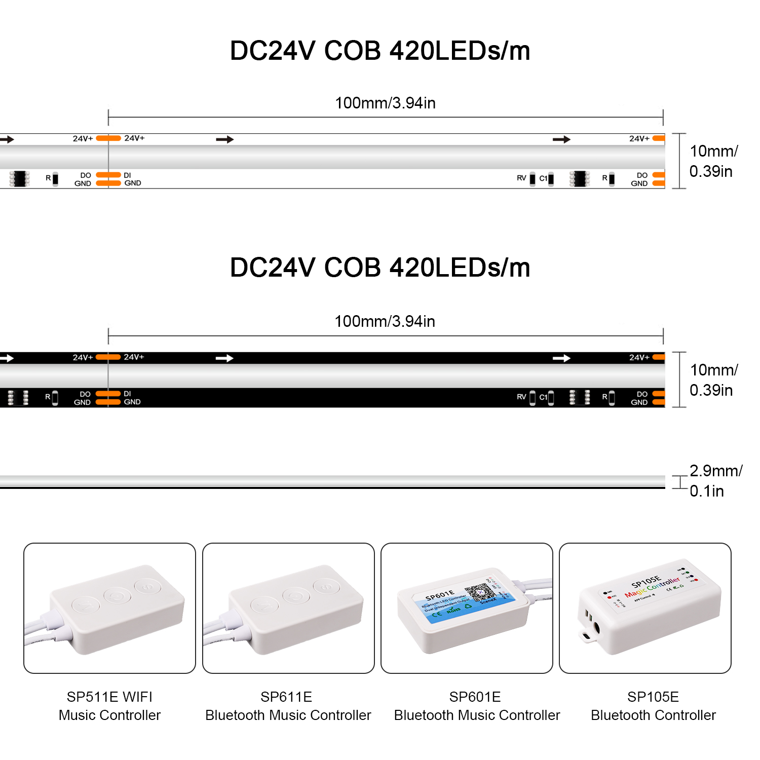 SPI COB LED Strip Light RGB+IC - Ws2812B ulasan dan harga